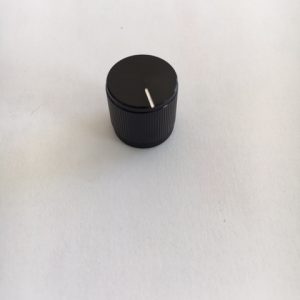 KNOB 1997 AMPEG FREQ / GROUND Black Small Spined shaft fitting 15mm Dia 3mm shaft 45-232-52