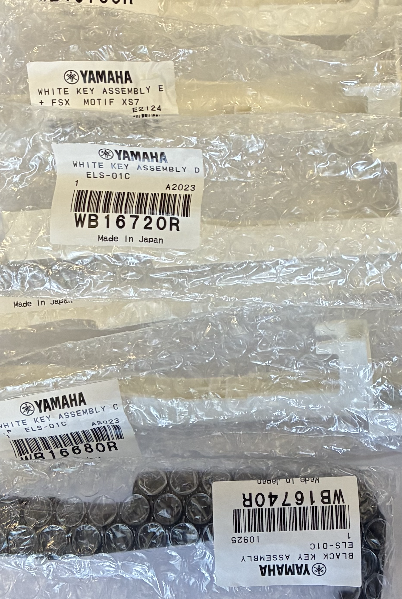 Yamaha Tyros, Genos, Motif XF6 / XF7 genuine replacement keys